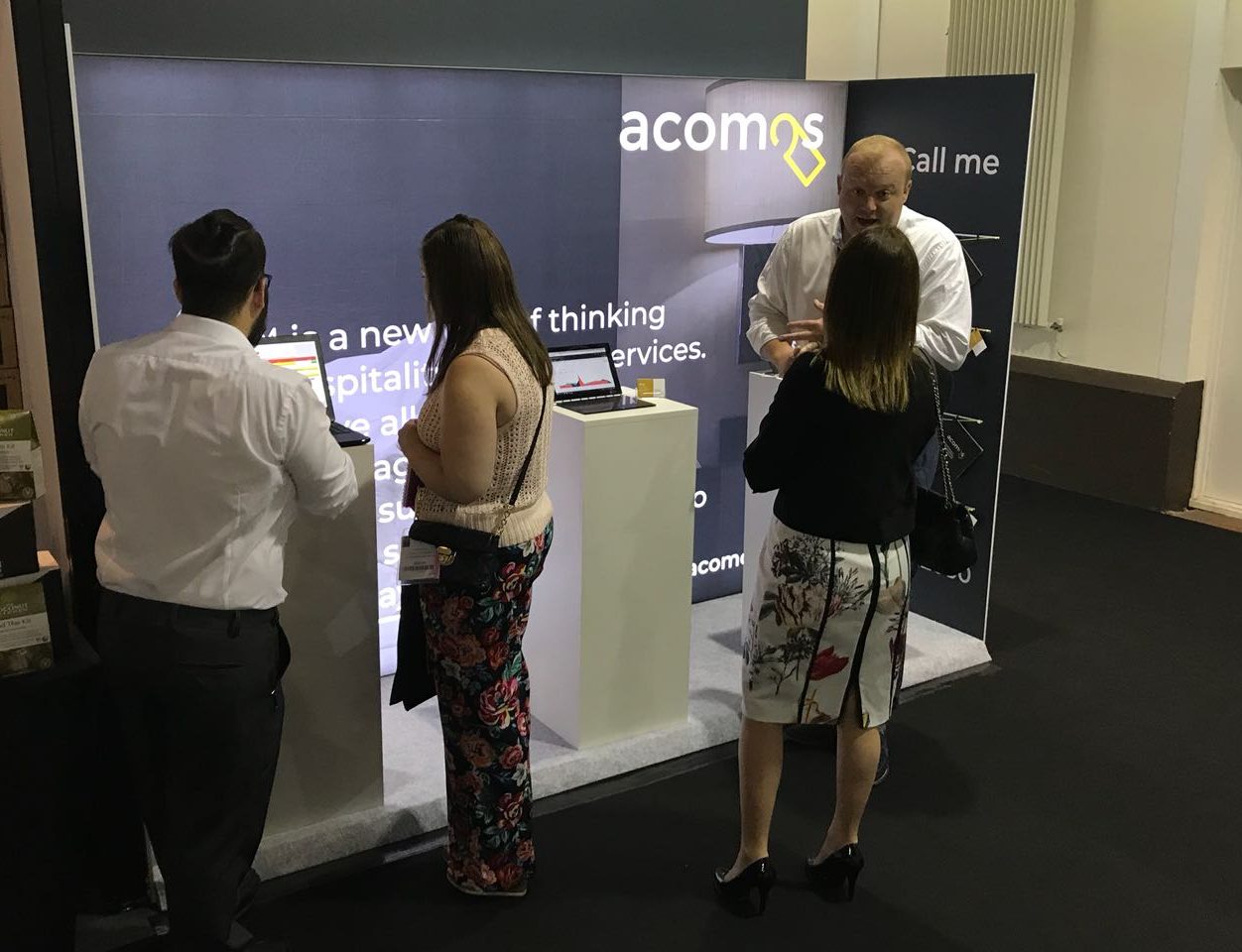 acomos stand at H and C Expo
